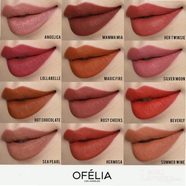 Bảng màu đa dạng của dòng son Ofelia Touch Of Rose