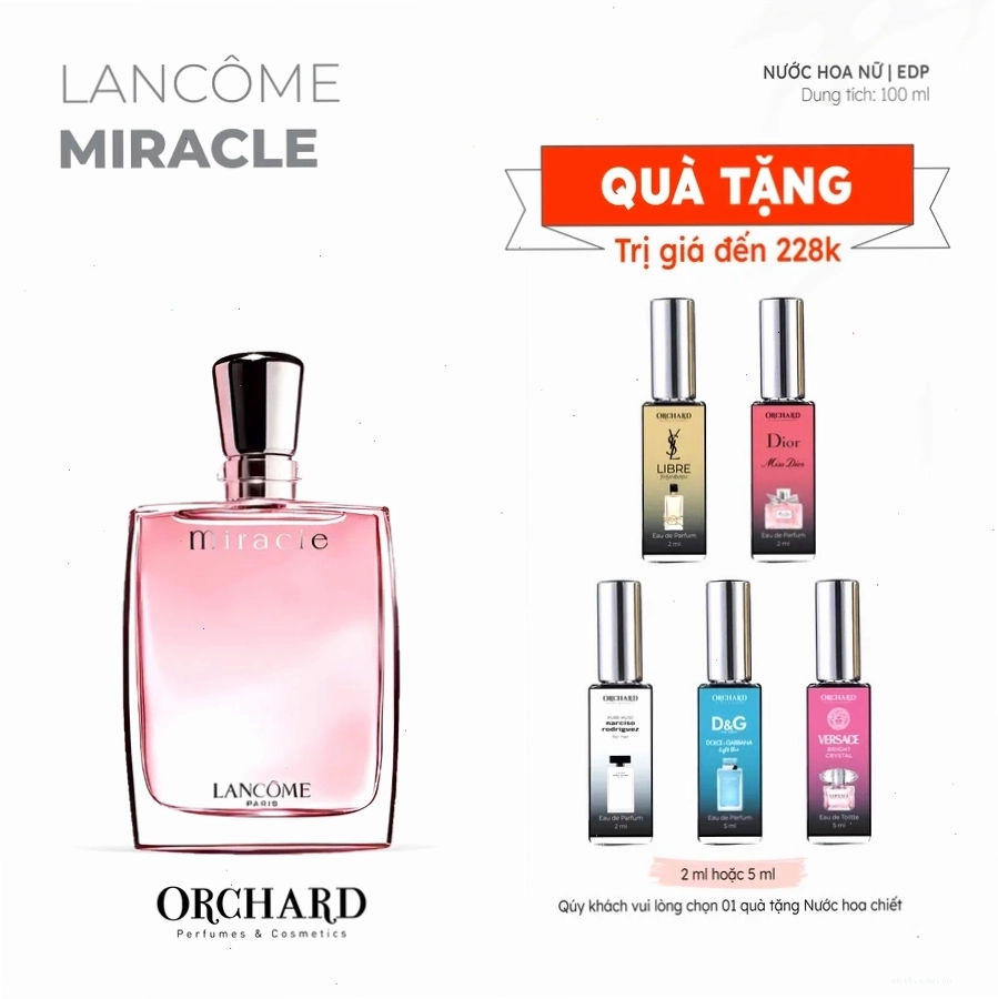 Lancôme Miracle EDP - Nước hoa nữ thơm mát, dịu nhẹ