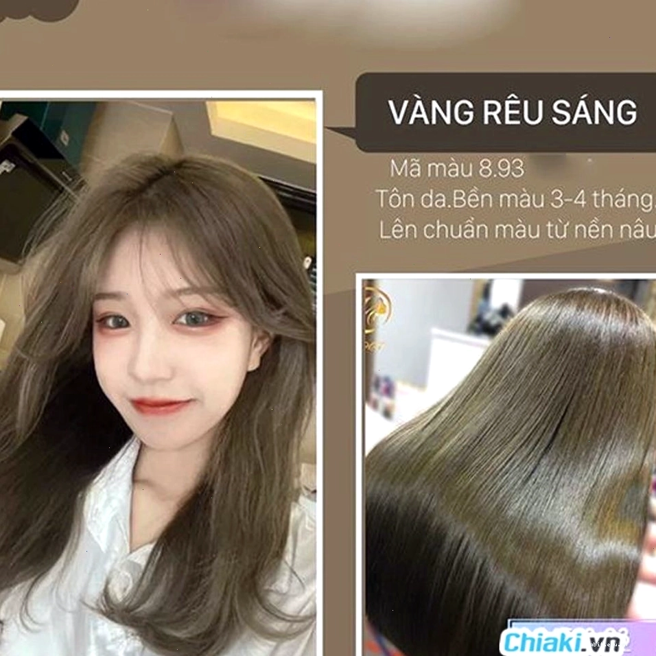 Màu tóc vàng rêu đẹp cho da trắng