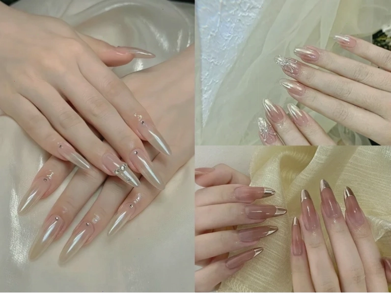 Nail cô dâu tráng gương độc đáo và ấn tượng