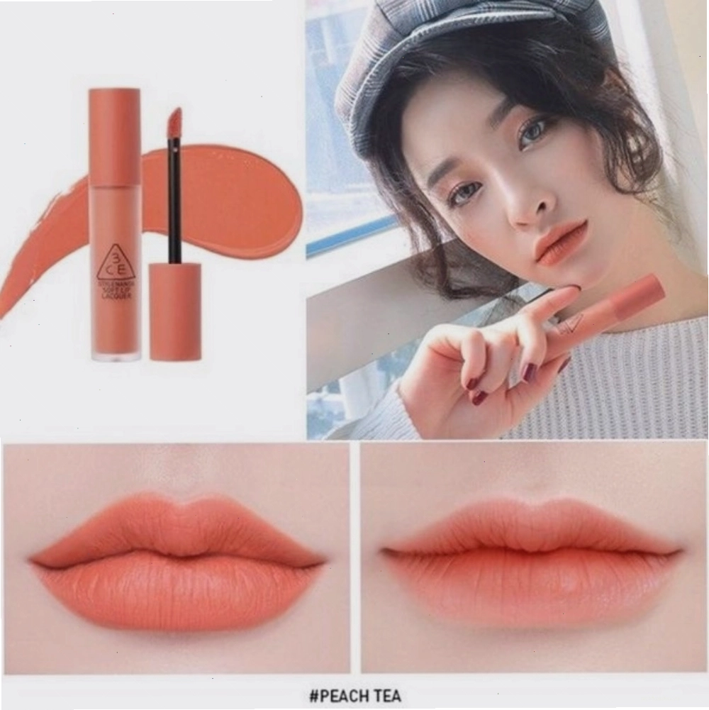 Son 3CE Soft Lip Lacquer màu Peach Tea