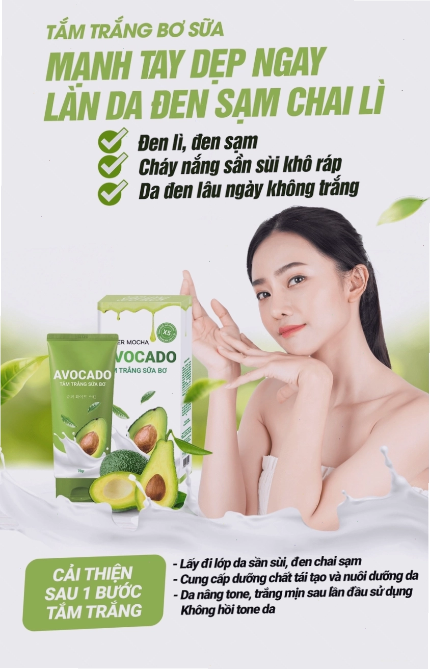 Tắm trắng sữa bơ Mocha hiệu quả cho làn da